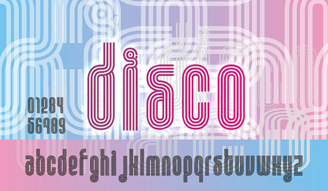 时尚线条disco英文字体