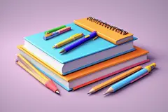 文具包装校园学习工具元素插画