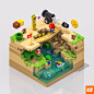 Mario 3D Land - Fan Art, William Santacruz : Scene inspired in the videogame of mario 3D Land / Software MagicaVoxel: https://ephtracy.github.io/