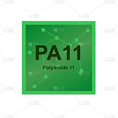 聚酰胺11 - PA11聚合物的载体符号背景来自连接的大分子