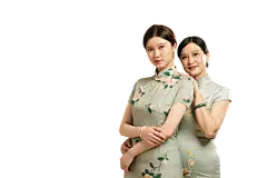 旗袍母女互动母亲节母女亲情人物免抠元素