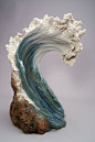 Denise Romecki Ceramic Sculpture. Great expressive feature of water and also shown through texture of water aspect in sculpture. Great use of colour but which is not overpowering and also simple in design.: 