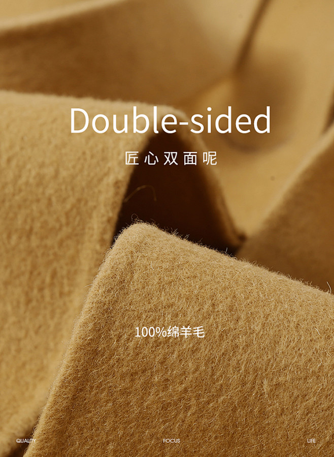 迪赛尼斯冬新款双面呢大衣女长款过膝时尚韩...