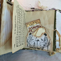 Vintage "Tea Time"  junk journal : Vintage handcrafted journal with a Tea Time theme, for those lovers of tea or just for someone special.  The journal is made from medium chipboard, lined and strengthened with tyvek and covered in fabric. All t
