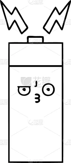 电池,动画片,可爱的,艺术品,矢量,泉,图像