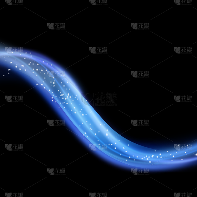 常规系列-蓝色曲线光线光效通用元素素材