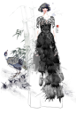 徒手绘 > 大礼服（水墨效果）_中国设计师联盟CDA画报
