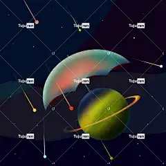 行星 戒指 雨伞 彗星 流星 雨 星星 宇宙 天文学 星系