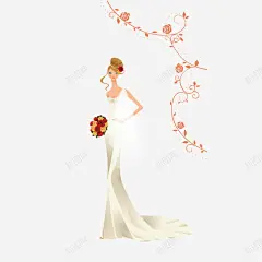 精美手绘插画新娘婚纱裙摆矢量图 元素 免抠png 设计图片 免费下载 页面网页 平面电商 创意素材