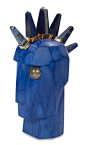 KELLY WEARSTLER | HEAD TRIP BYRON. Super luxe one-of-a-kind sculpture features lapis and bronze spikes and a hand-carved pyrite eye bezel set in 18k gold