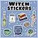 Witch stickers set. Collection of witchcraft label