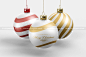 圣诞节装饰球彩球吊饰挂件装饰设计贴图ps样机素材展示效果模板下载_颜格视觉