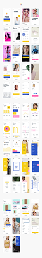 #APP模板#
简洁明艳统计图表社交资讯电商app ui组件包sketch素材模板