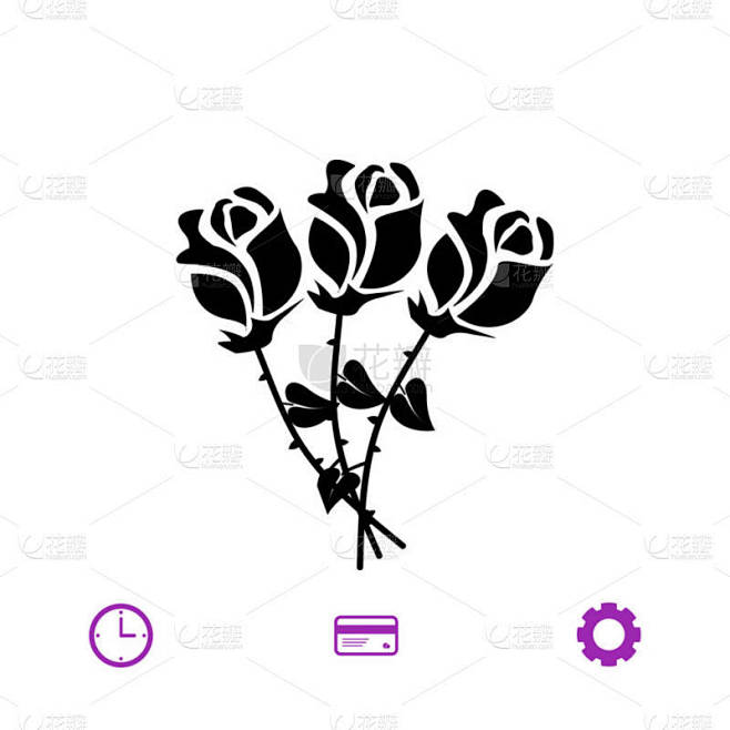 玫瑰花束图标