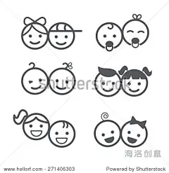 孩子的图标集,男孩和女孩,孩子符号,矢量插图-人物,符号/标志-海洛创意(HelloRF)-Shutterstock中国独家合作伙伴-正版素材在线交易平台-站酷旗下品牌