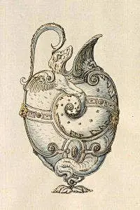 文艺复兴时期金银器，彩铅作品CCI中国动漫插画@北坤人素材