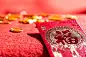 Chinese Spring Festival Fortune Character red envelope and Gold CoinsChinese Spring Festival Fortune Character red envelope and Gold Coins