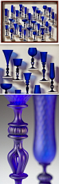 Satin Blue Goblet Study ~ artist Kenny Pieper.   Photo credit David Ramsey.  Corning Museum of Glass, New York  #art #glass #myt: 