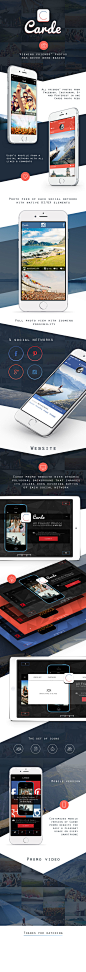 Carde App iOS 8 UI/UX & Promo Website : All Friends’ Photos from Top Social Networks In One App. Probably the simplest & quickest image aggregation tool you can find.Get it on AppStore https://itunes.apple.com/us/app/carde/id906405446?mt=8