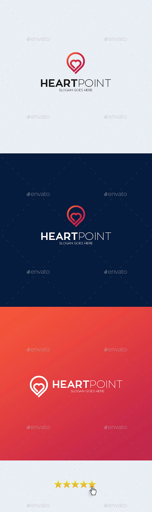 心点标志模板——符号标志模板Heart Point Logo Template - Symbols Logo Templates熟人、美容 ...