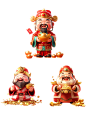 除夕&春节卡通3D财神元素