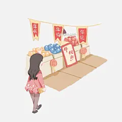 手绘超市屯年货的女孩插画图片大小2000x2000px 图片尺寸805.69 KB 来自PNG搜索网 pngss.com 免费免扣png素材下载！创意插画#促销年货#购物的女孩#卡通插画#卡通手绘#琳琅满目的年货#年货超市#手绘插画#棕色地板#