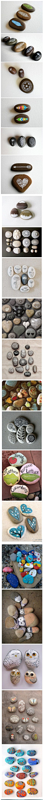 So many types and styles. Painted rocks. beautiful.如此多的种类和风格。画岩石。 
