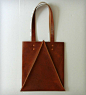 Cognac Tall Leather Tote