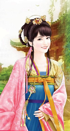 xiaocao000采集到视觉_手绘_汉服美女