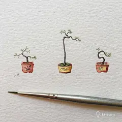 手绘微型多肉植物插画 by wenchenhong - 手工客，高质量的手工，艺术，设计原创内容分享平台