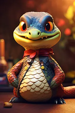 科学创意立体十二生肖蛇动物模型图片