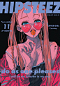 Anime hipster girl art on HIPSTEEZ magazine by Najuco @Naju0517