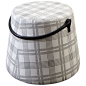 Grey Round Pouf with Leather Handle - Kenzo Maison - Kenzo: 