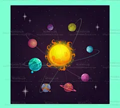 卡通创意星球手绘银河系宇宙行星太空元素矢量AI插画艺术设计素材-淘宝网