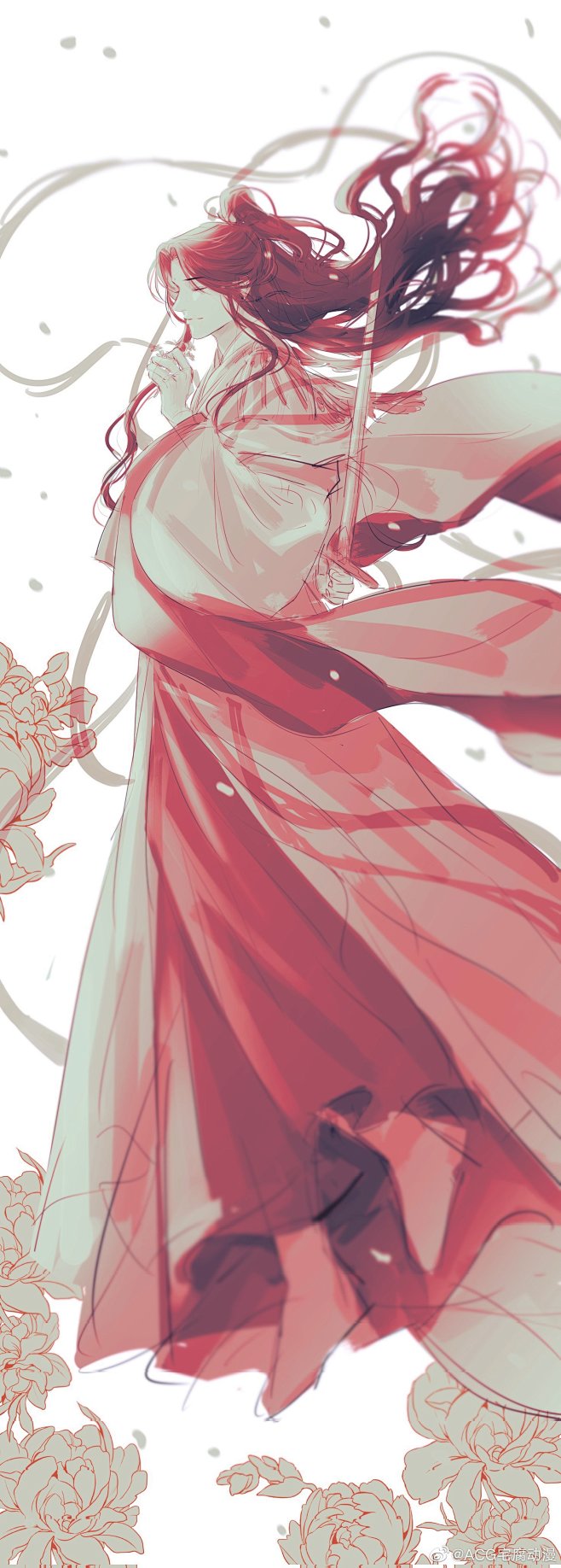 #天官赐福# 
太子悦神～一手执花，一手...