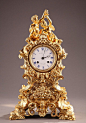 法国第十九世纪的镀金时钟洛可可风格