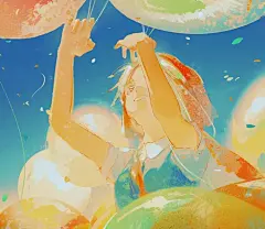 插画师Sheya的一组插画作品，丰富的暖色调，每一幅画都给人温暖的氛围感！（twi：dingkuang1） #春节# #新年新画# ​​​​