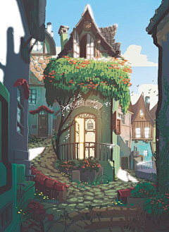 虫世木-w采集到绘画参考-背景