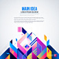 Background with bright colors and geometric style Free Vector