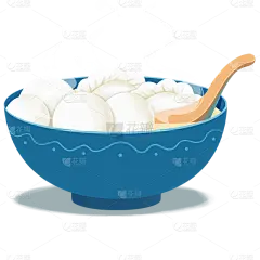 卡通感冬至汤圆元素贴纸