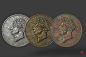 Coins (Material study), Pawan Rawat : Hi Folks,
Here I am updating material study  in Substance painter (Coins).
model created in maya n ZBrush for some edge wear.
Hope you guys like it !!!
C&C welcome ;-D