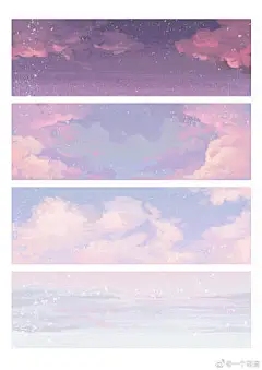 #努力是彩色##阳子插画研究室# DAY12（春节开眼）插画开眼 @小阳子子  
主题：梦 梦想
作者：三月临
链接：O网页链接
特点：云朵明暗层次拉开，对比强烈，画笔自带肌理笔触厚涂的方法，颜色搭配的很梦幻，整个画面很有意境。 ​​​​