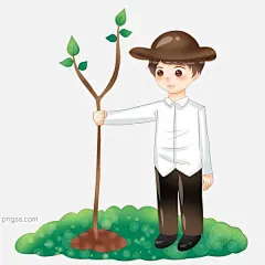 植树节种树的小男孩图片大小2000x2000px 图片尺寸721.85 KB 来自PNG搜索网 pngss.com 免费免扣png素材下载！卡通人物#卡通手绘#绿色的草地#绿色的叶子#植树节人物插画#植物装饰#种树的小男孩#