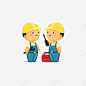 两个可爱卡通人物装修工人 免费下载 页面网页 平面电商 创意素材
