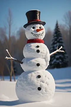 创意冬季雪人摄影图