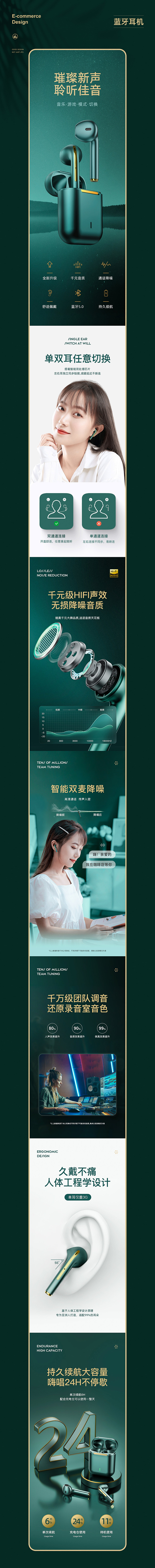 TWS蓝牙耳机详情页设计