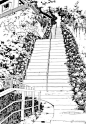 线稿-日本街道场景描绘#手绘# 建筑手绘超话 ​​​​