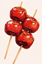 AI数字艺术美味水果冰糖葫芦插画-众图网