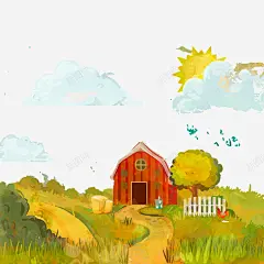 卡通水粉农庄小屋插画矢量图高清素材 网页 设计图片 免费下载 页面网页 平面电商 创意素材 png素材