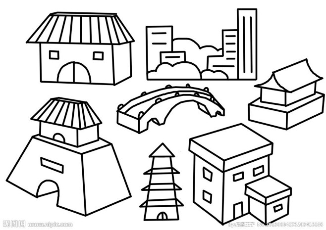 幼儿简笔画建筑